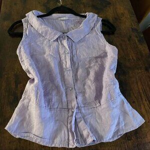J. Jill Floral Embroidered Purple blouse